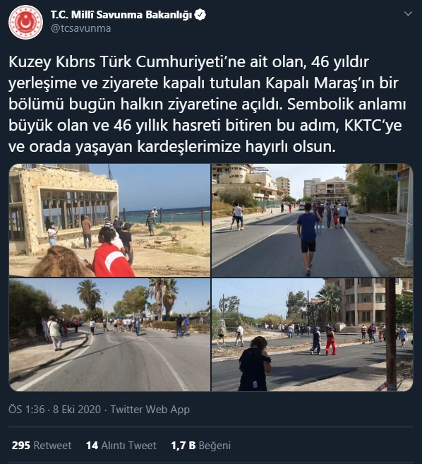 MSB'den 'Kapalı Maraş' paylaşımı